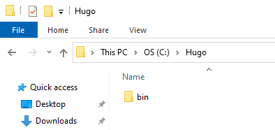 Make Hugo bin Folder